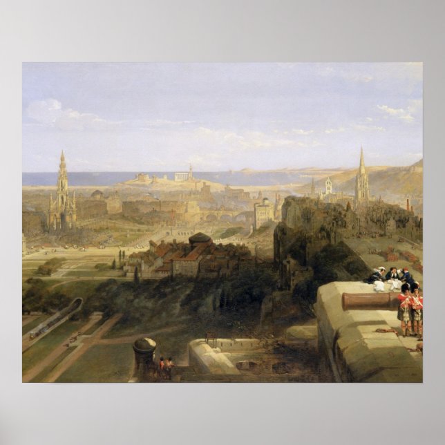 Póster Edimburgo desde el Castillo, 1847 (aceite sobre li (Frente)