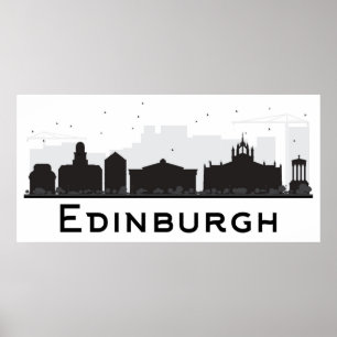 Póster Edimburgo Escocia   Esquina negra y blanca