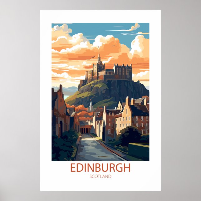 Póster Edimburgo Escocia Famosos Lugares de Viaje (Frente)