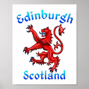 Póster Edimburgo León de Escocia Rampant Bandera escocesa