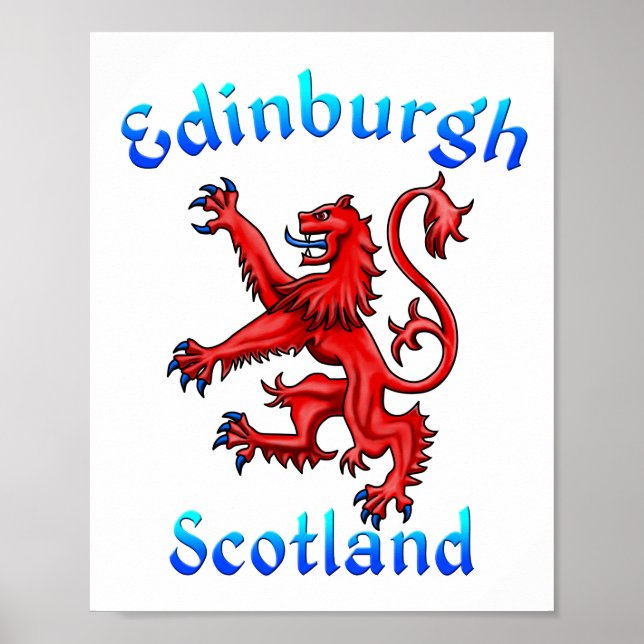 Póster Edimburgo León de Escocia Rampant Bandera escocesa (Frente)