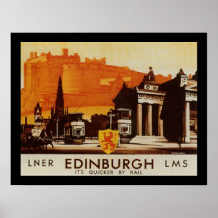 Póster Edimburgo vía LNER Rail Poster
