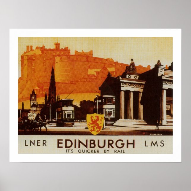 Póster Edimburgo vía LNER Rail Poster (Frente)