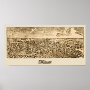 Póster Edinboro, PA Panoramic Map - 1898