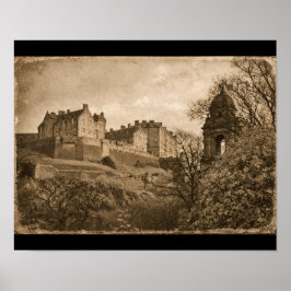 Póster Edinburgh Castle Sepia Photograph