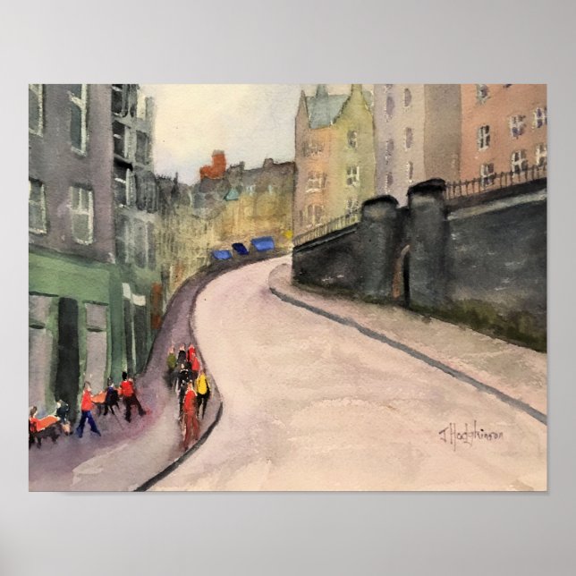PÓSTER EDINBURGH, COLOR ACUÁTICO DE ESCOCIA (Frente)