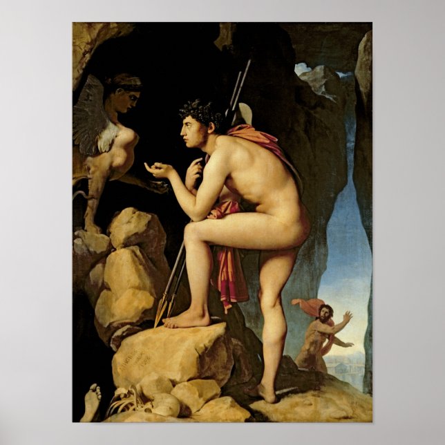 Póster Edipo y la Esfinge, 1808 (Frente)