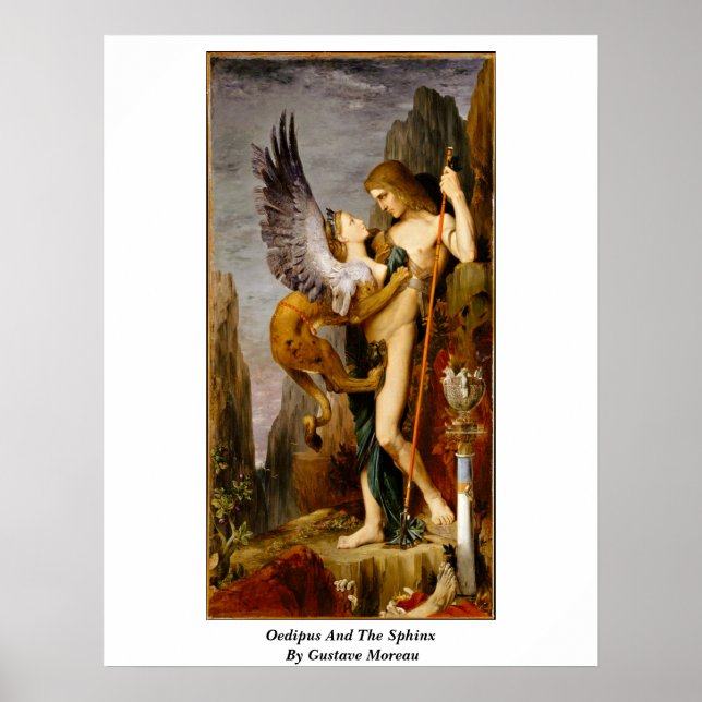 Póster Edipo Y La Esfinge De Gustave Moreau (Frente)