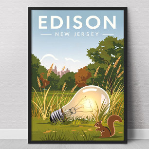Póster Edison vintage Nueva Jersey