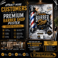 Póster editable de barbería | Letrero de pared de