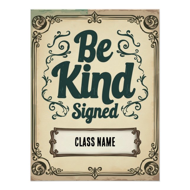 Póster editable de reglas de aula con nombre (Anverso)