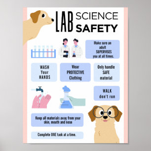 Póster editable de seguridad en el laboratorio de