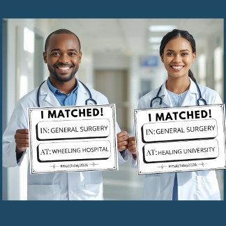 Póster Editable Match Day Sign Medical Graduation