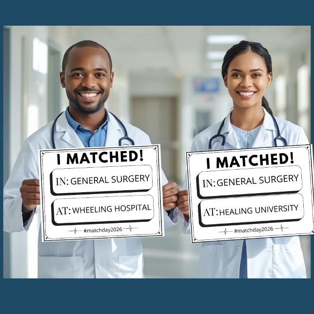 Póster Editable Match Day Sign Medical Graduation (Subido por el creador)