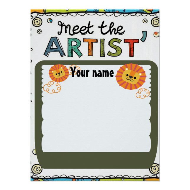 Póster Editable “Meet the Artist” School Template (Anverso)