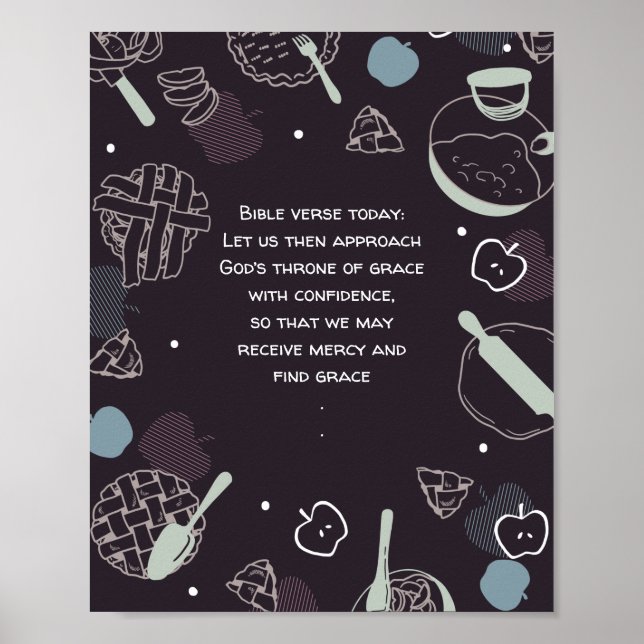 Póster Editable Quotes Baking Apple pie cartoon (Frente)