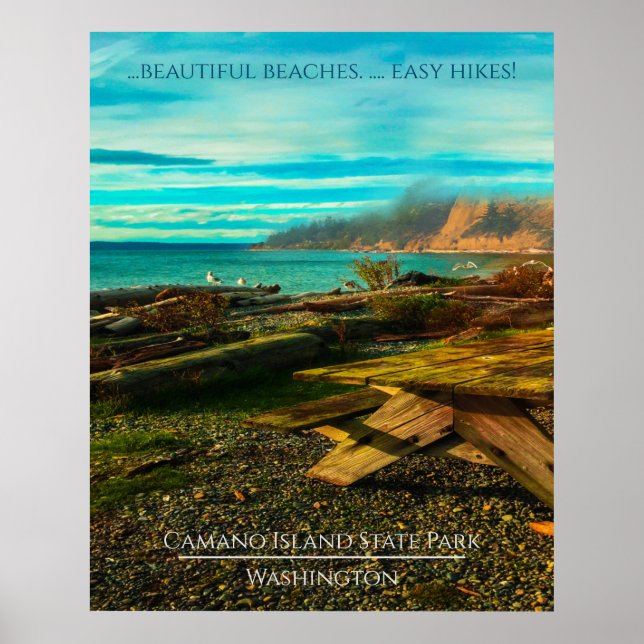 Póster Editable texto y foto del Parque Estatal de la Isl (Frente)