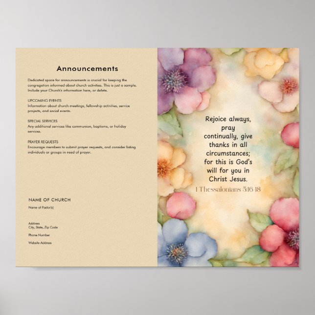 Póster Editar, descargar el Boletín de la Iglesia (Frente)