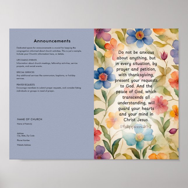 Póster Editar, descargar el Boletín de la Iglesia (Frente)