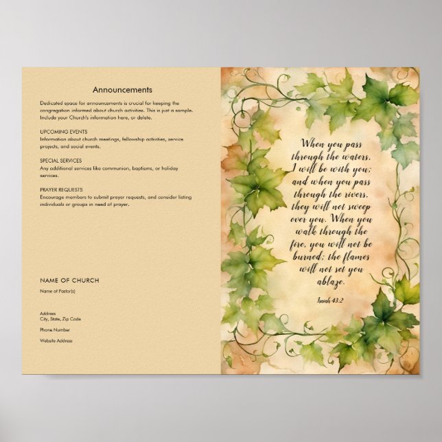 Póster Editar, descargar Poster de boletines de la iglesi (Frente)