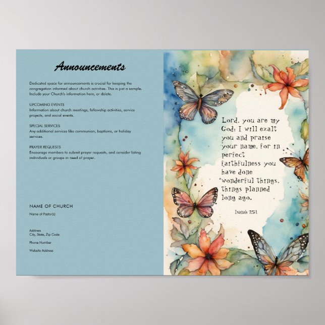 Póster Editar, descargar Poster de boletines de la iglesi (Frente)