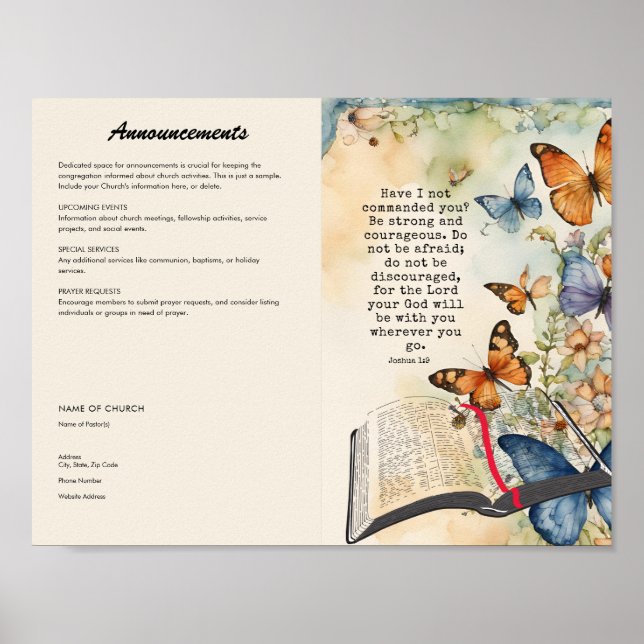 Póster Editar, descargar Poster de boletines de la iglesi (Frente)