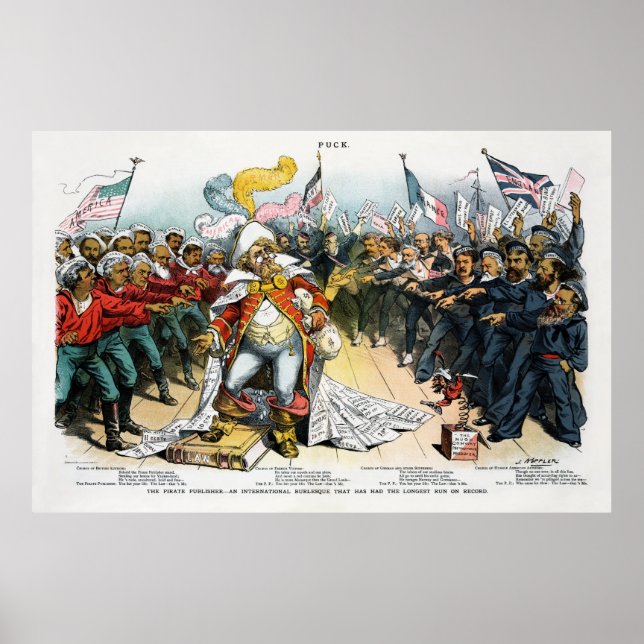 Póster Editorial de The Pirate en Puck 1886 (Frente)