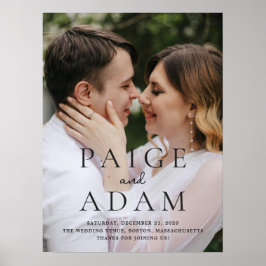 Póster Editorial Photo Modern Wedding Welcome Sign