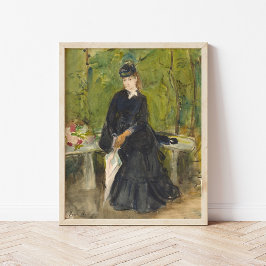 Póster Edma sentado en un parque | Berthe Morisot