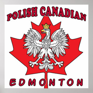 Póster Edmonton Poland Canadian Leaf