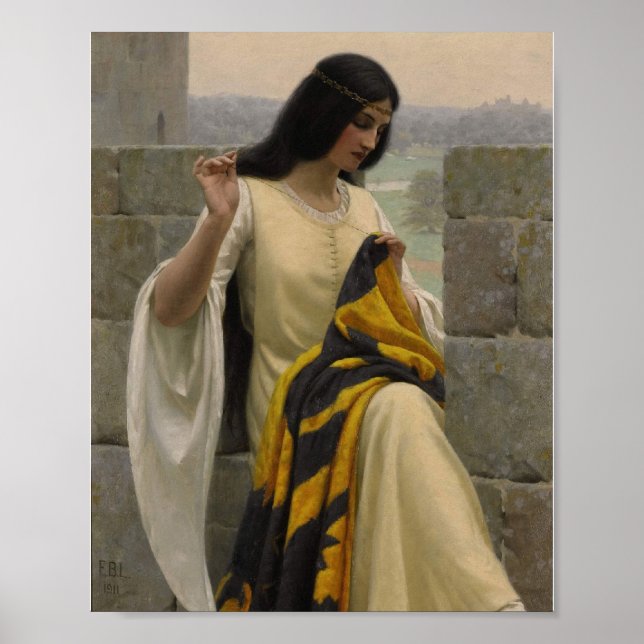 Póster Edmund Blair Leighton Seamstress (Frente)