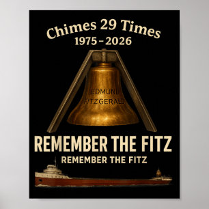 Póster Edmund Fitzgerald, Recuerda al Fitz Grandes Lagos