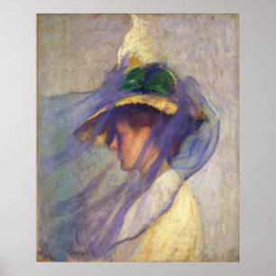 Póster Edmund Tarbell - El velo azul