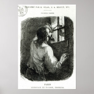 Póster Edmundo Dantes encarcelado en el d'If del castillo