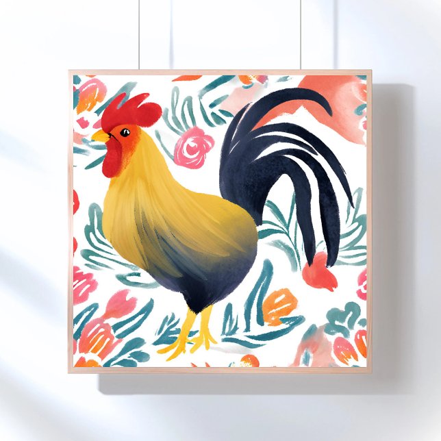 Póster Edna el Gallo | Pollo Floral Acuarela (Subido por el creador)