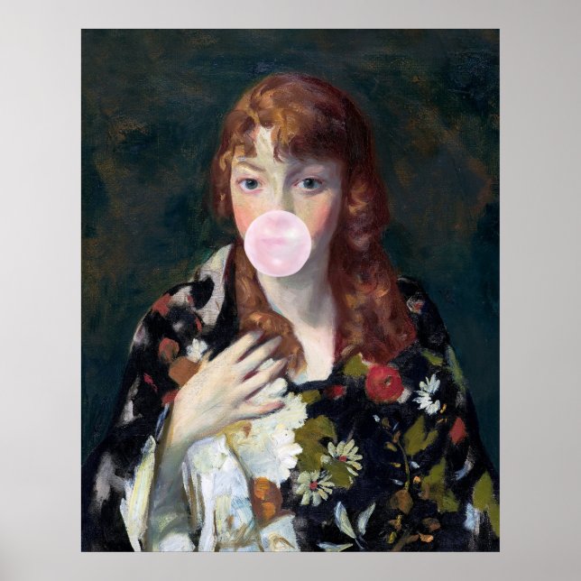 Póster Edna soplando un chicle rosa (Frente)