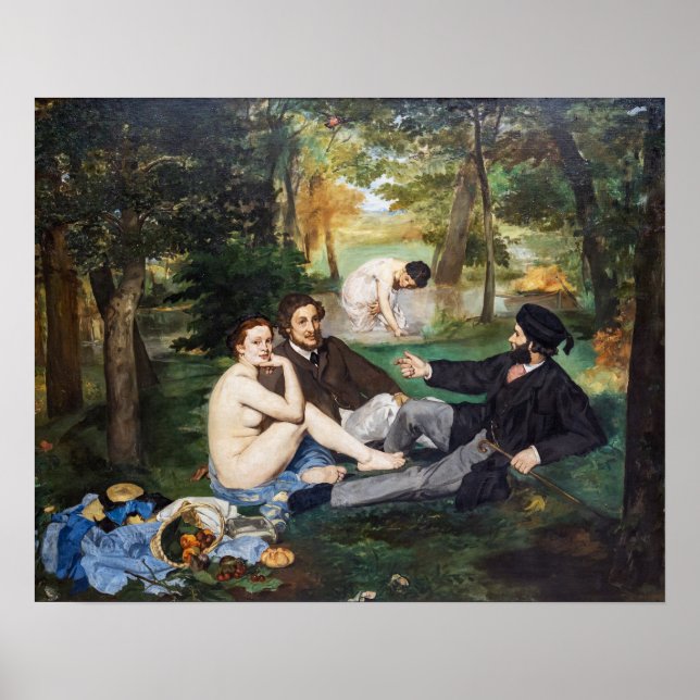 Póster Edouard Manet - Almuerzo en el césped (Frente)