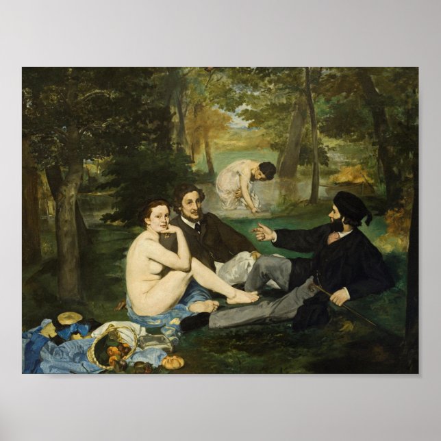 Póster Edouard Manet - Almuerzo En La Hierba (Frente)