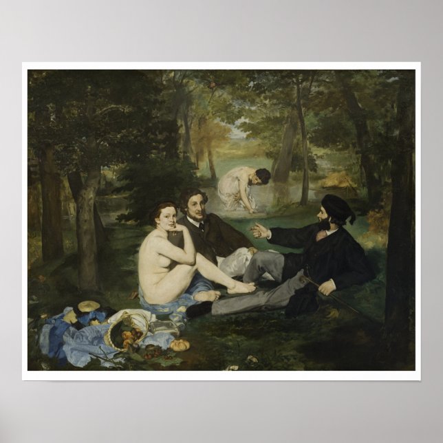 Póster Edouard Manet - Almuerzo en la hierba (Frente)