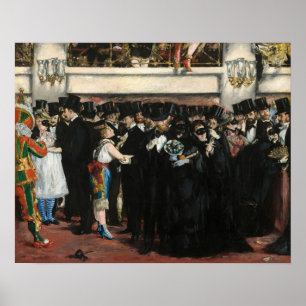 Póster Edouard Manet - Baile de Máscaras en la Ópera