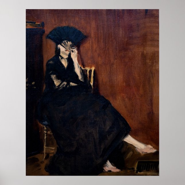 Póster Edouard Manet - Berthe Morisot con un abanico (Frente)