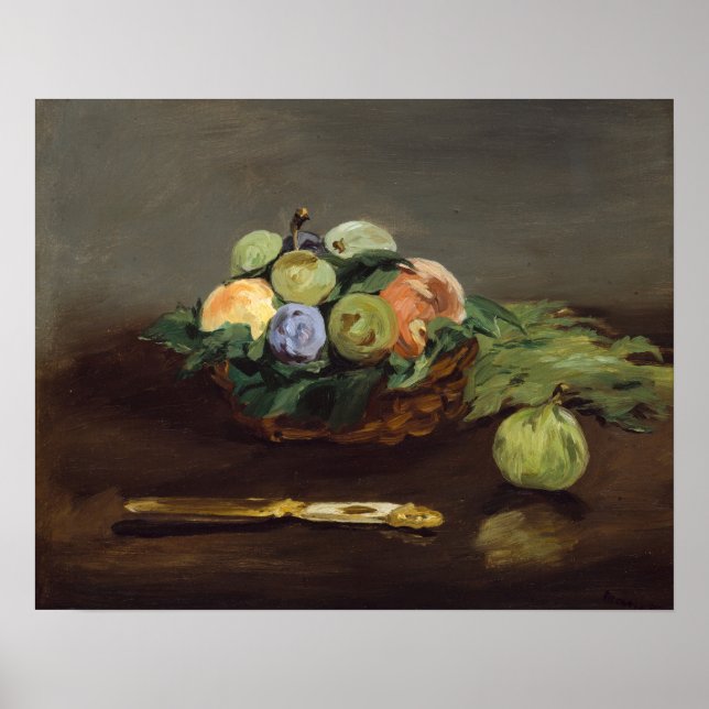 Póster Edouard Manet - Canasta de Frutas (Frente)