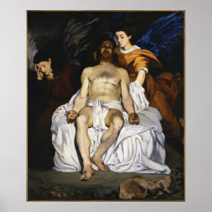Póster Edouard Manet - Cristo muerto con ángeles - 1864