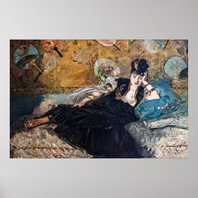 Póster Edouard Manet - Dama con Abanicos (Frente)