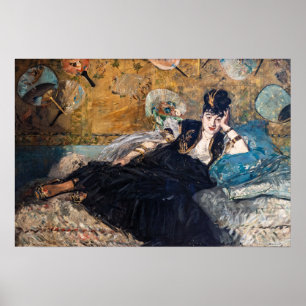 Póster Edouard Manet - Dama de fans