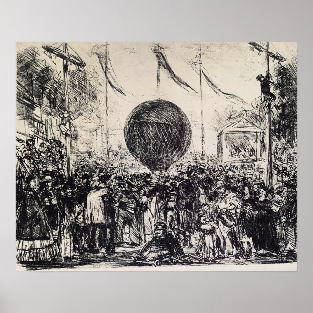Póster Edouard Manet - El globo (Frente)