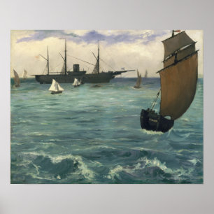 Póster Edouard Manet   El Kearsarge de Boulogne