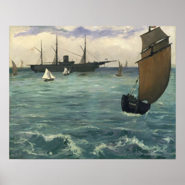 Póster Edouard Manet | El Kearsarge de Boulogne (Frente)