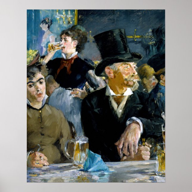Póster Edouard Manet - En el café (Frente)