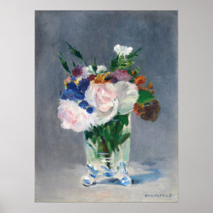 Póster Edouard Manet - Flores en una bolsa de cristal